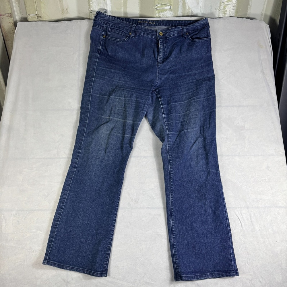 Michael Kors Womens Bootcut Jeans Blue Denim Stretch Classic Five-Pocket 16W
